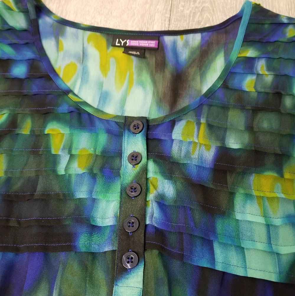 Colorful semi sheer blouse - Picture 2 of 9